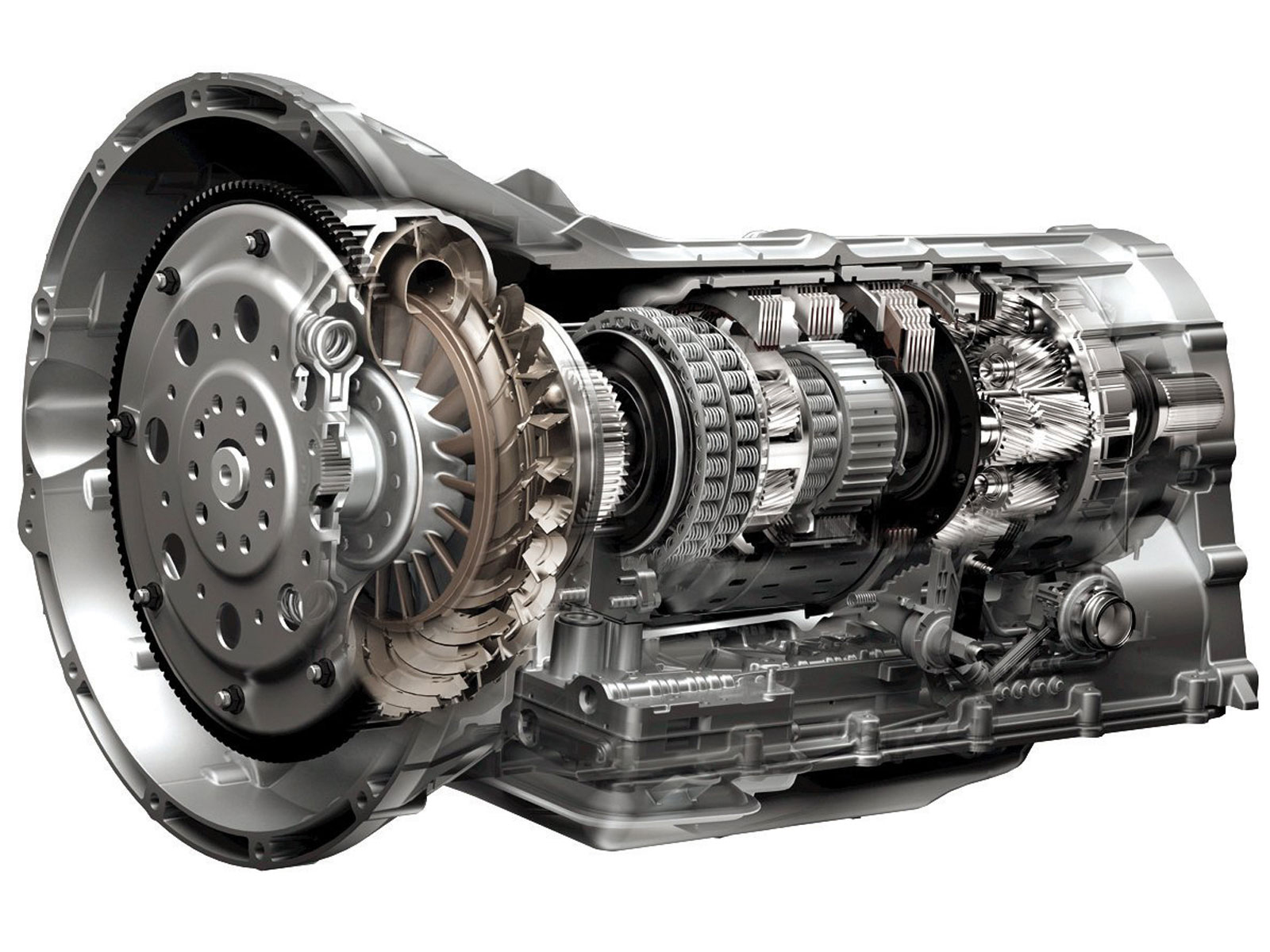 Transmission cutaway showing internal components